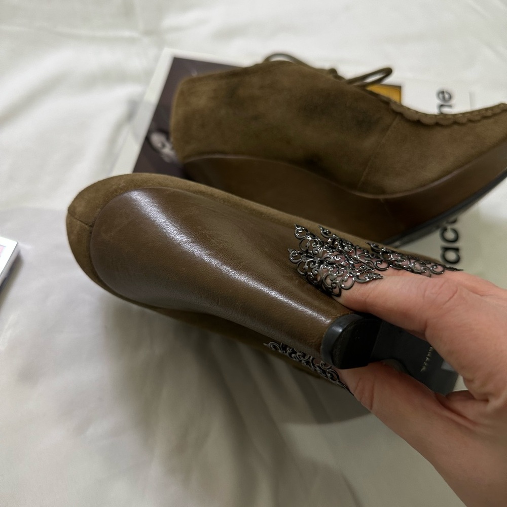 Minelli Tan Suede Wedge Shoes - Picture 10 of 16